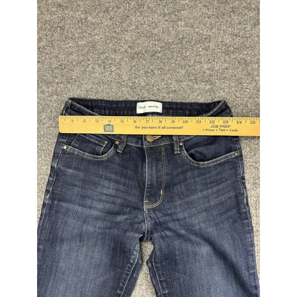 Dish Denim Jeans Womens 26x32 Dark Wash Straight & Narrow Stretch Blue‎ Denim